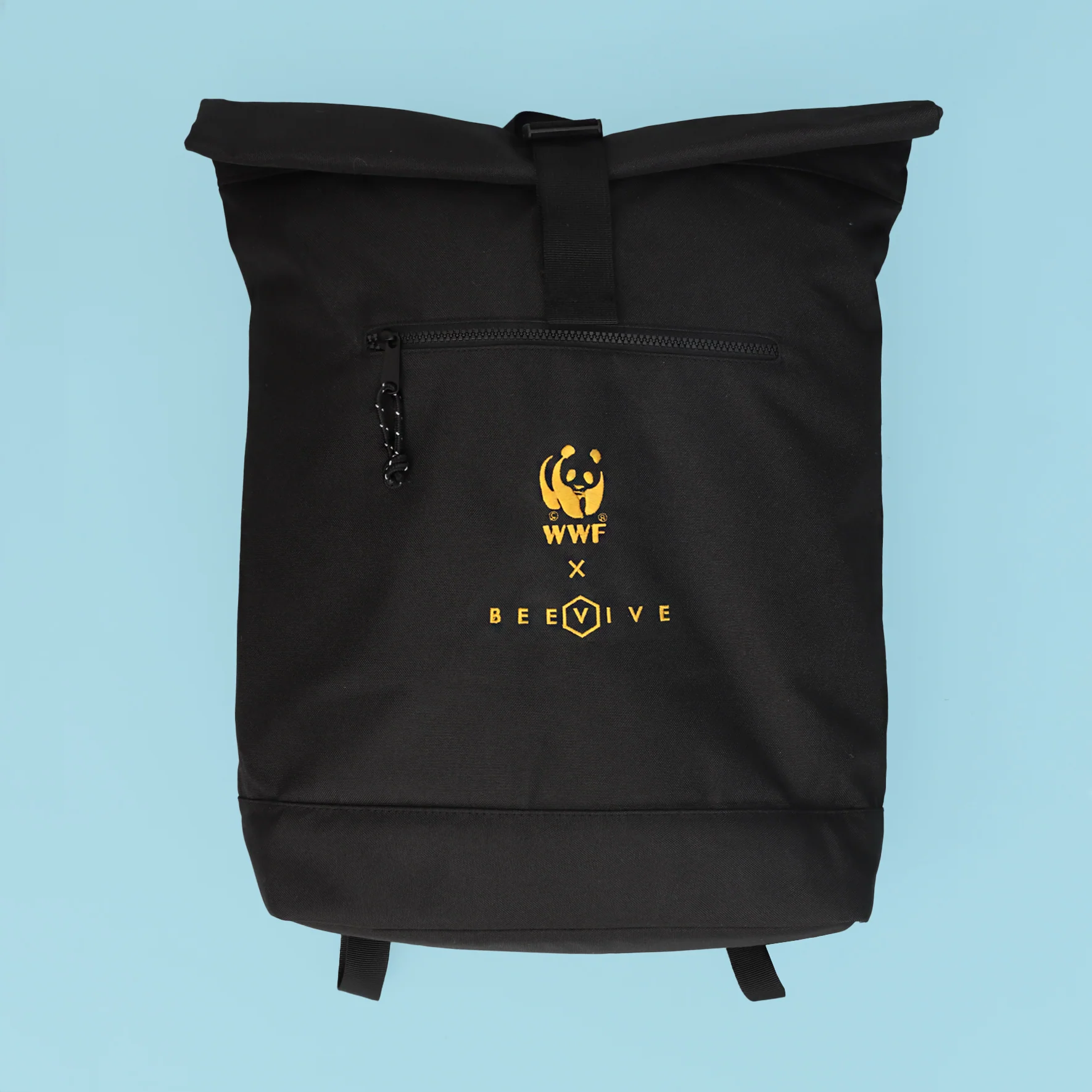 Adventure Recycled Roll-top Backpack - Black - Image 6