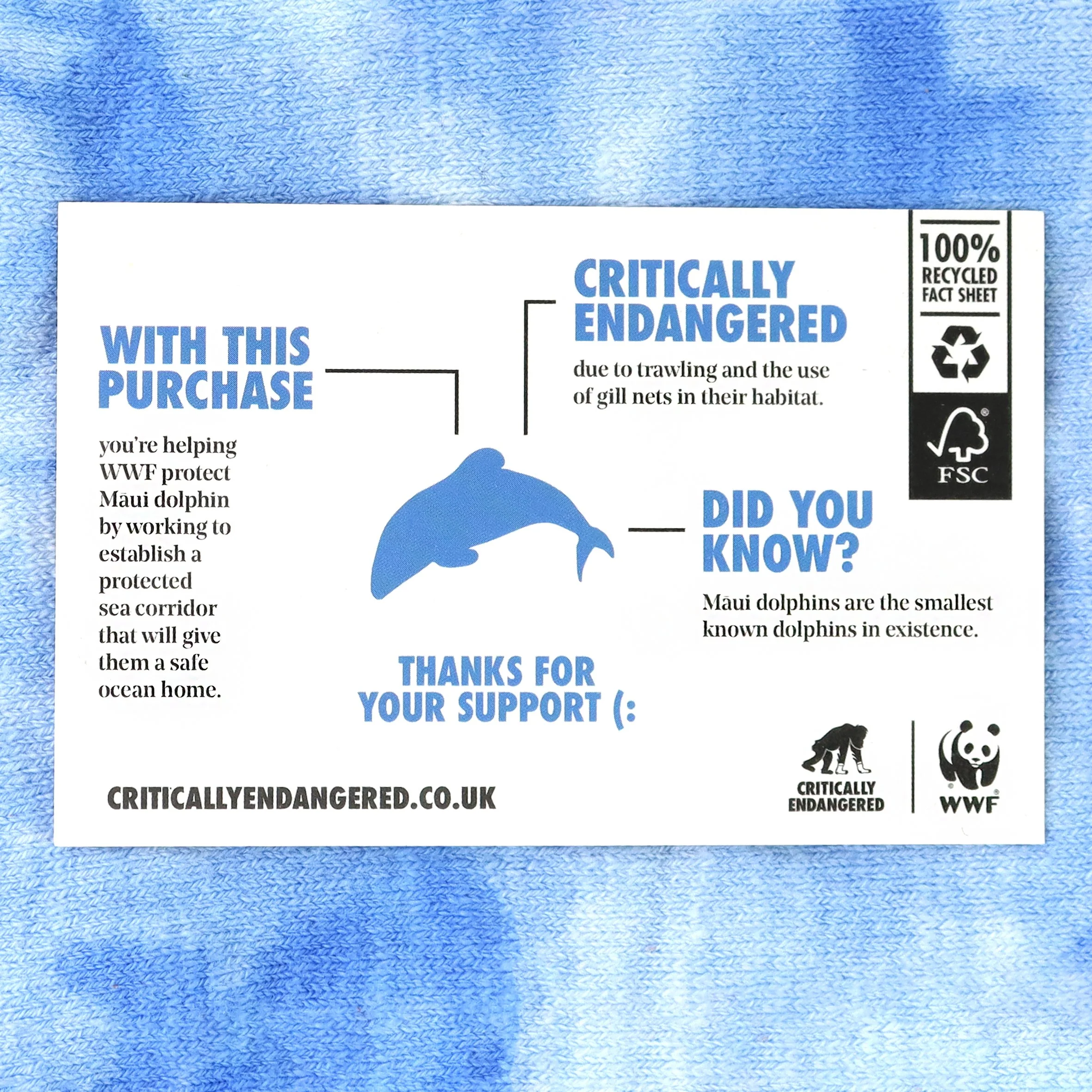 Critically Endangered Tie Dye Adult Socks - Dolphin - Image 4