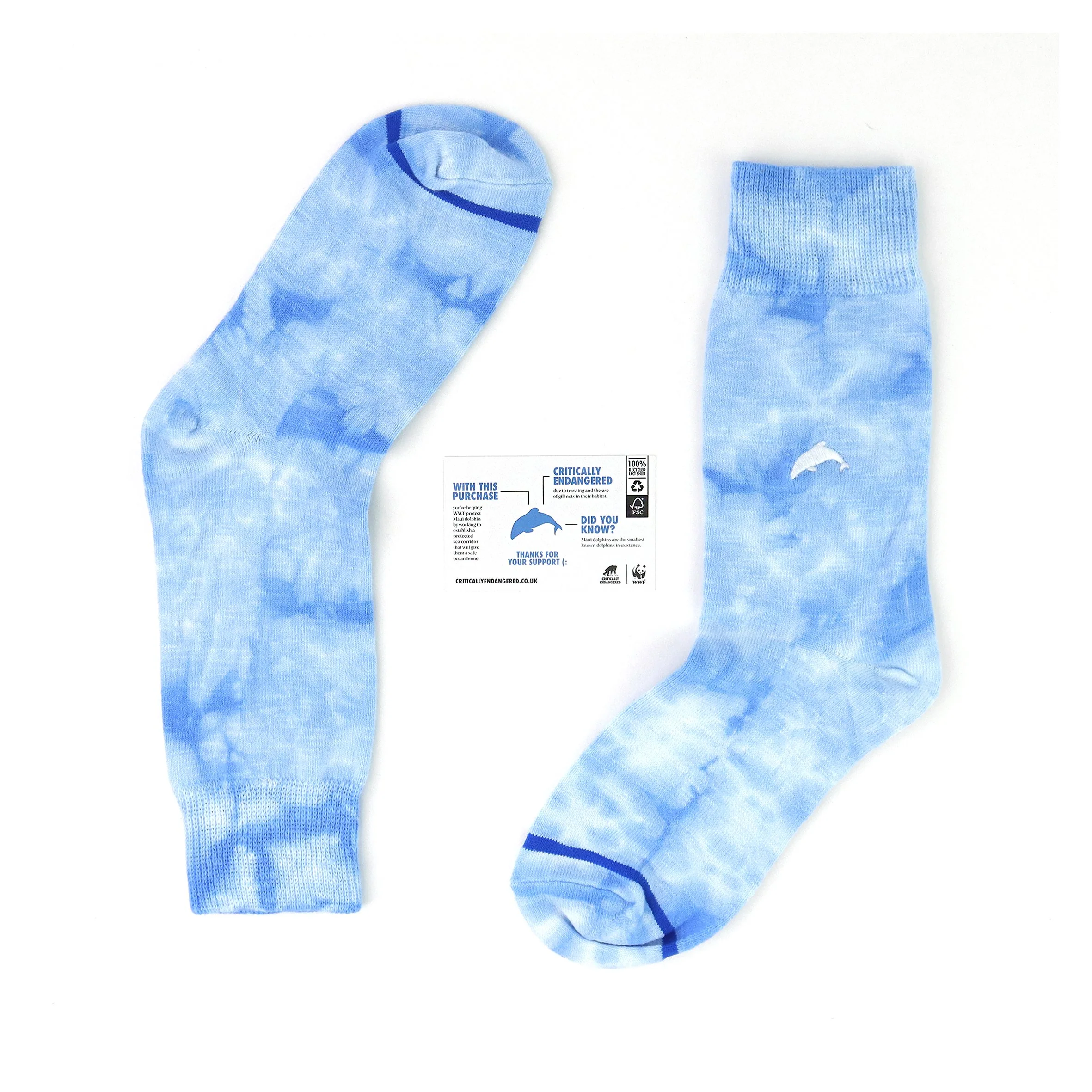 Critically Endangered Tie Dye Adult Socks - Dolphin - Image 5