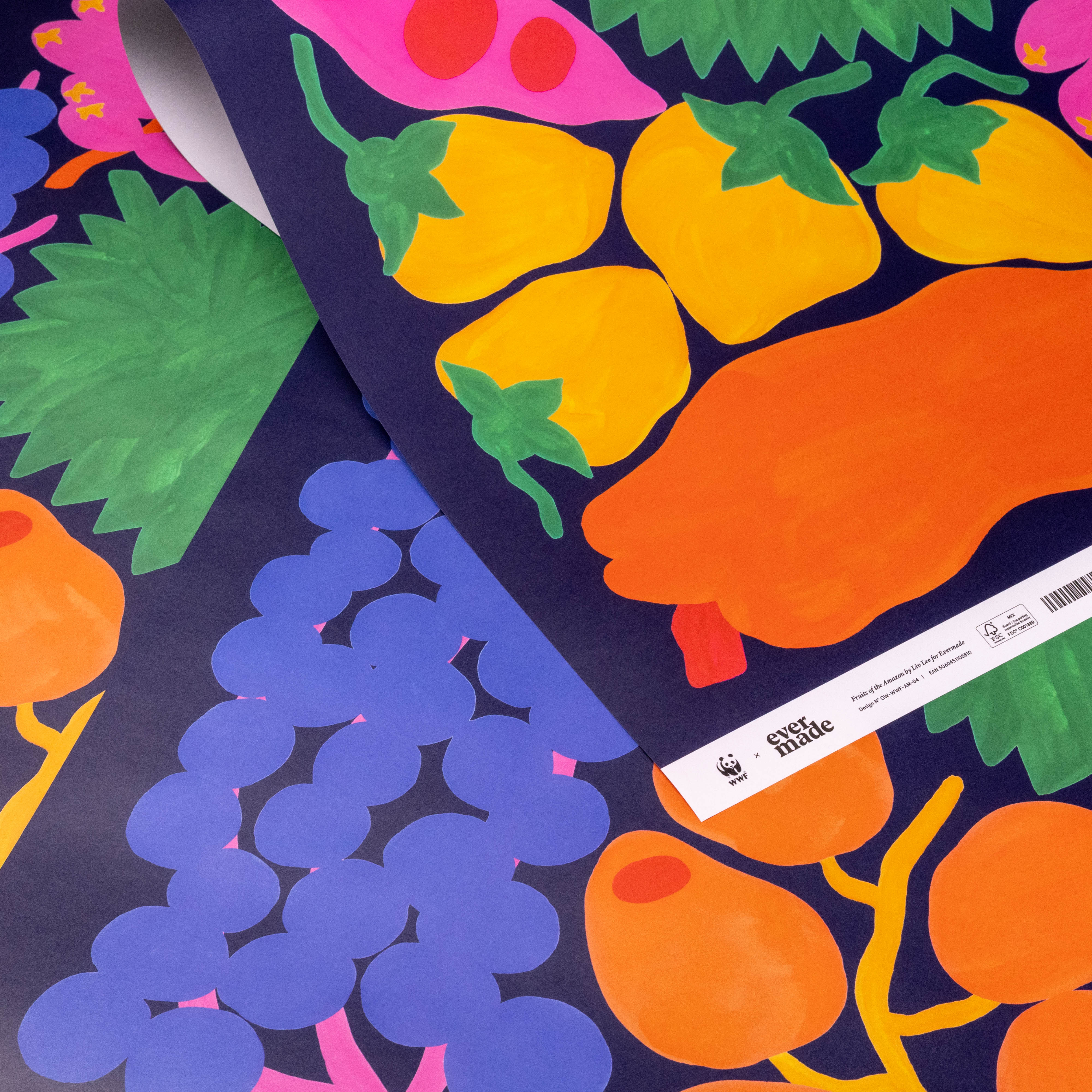 Evermade x Liv Lee - Fruits of the Amazon WWF Luxury Gift Wrap (2 Sheets) - Image 2