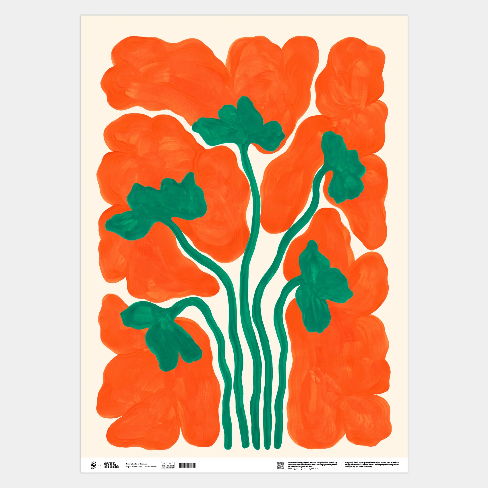 Evermade x Liv Lee - Poppy WWF Luxury Gift Wrap (2 Sheets) - Image 2