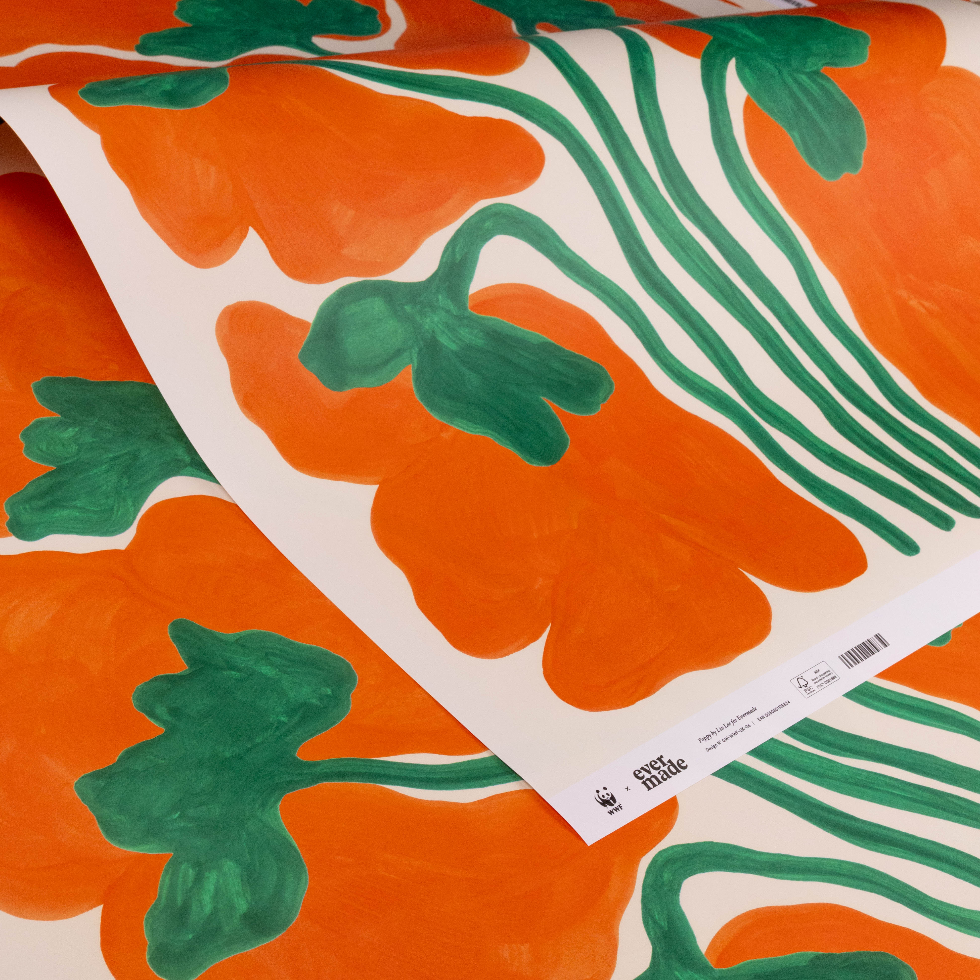 Evermade x Liv Lee - Poppy WWF Luxury Gift Wrap (2 Sheets) - Image 3