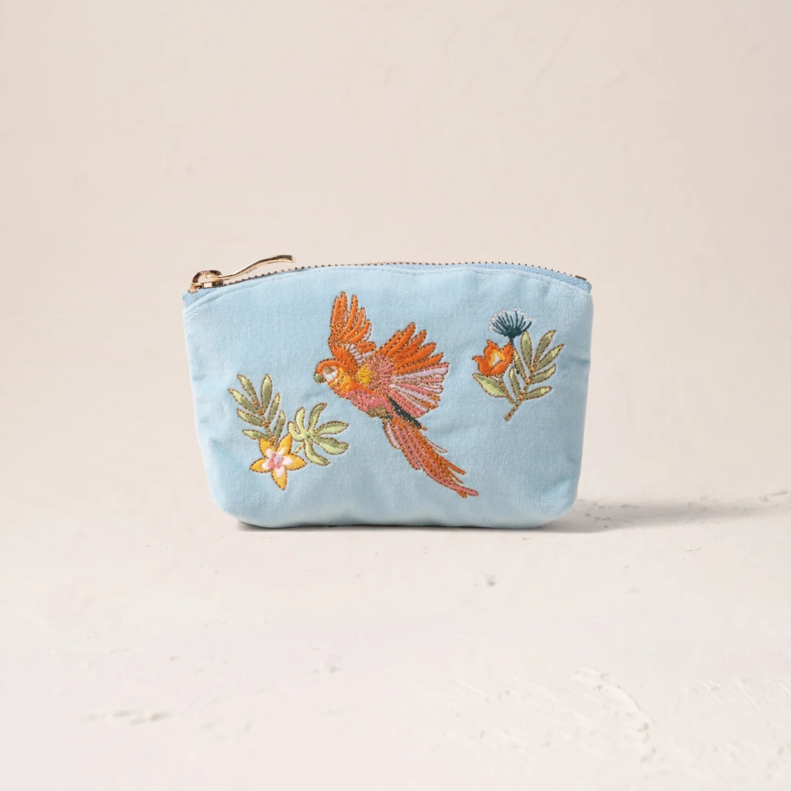 Flying Parrots Coin Purse - French Blue