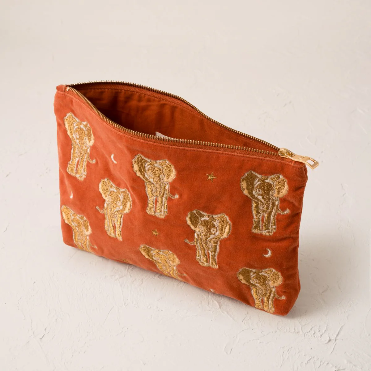 Golden Elephants Everyday Pouch - Rust - Image 3