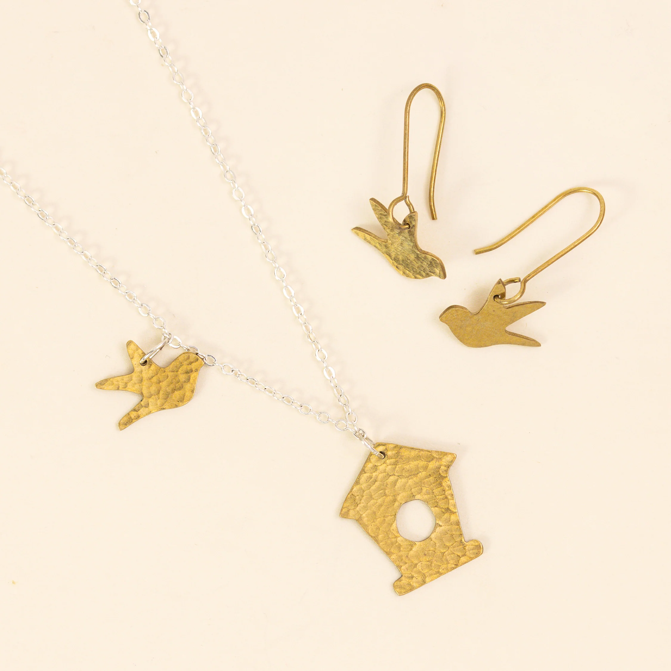 Brass Swallow Earrings - Image 4