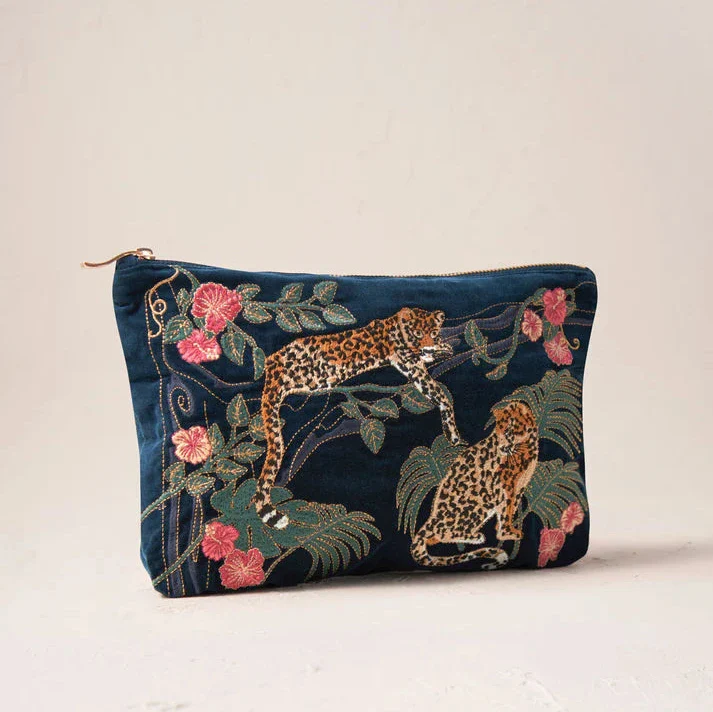 Jungle Jaguar Everyday Pouch - Ink Blue - Image 3