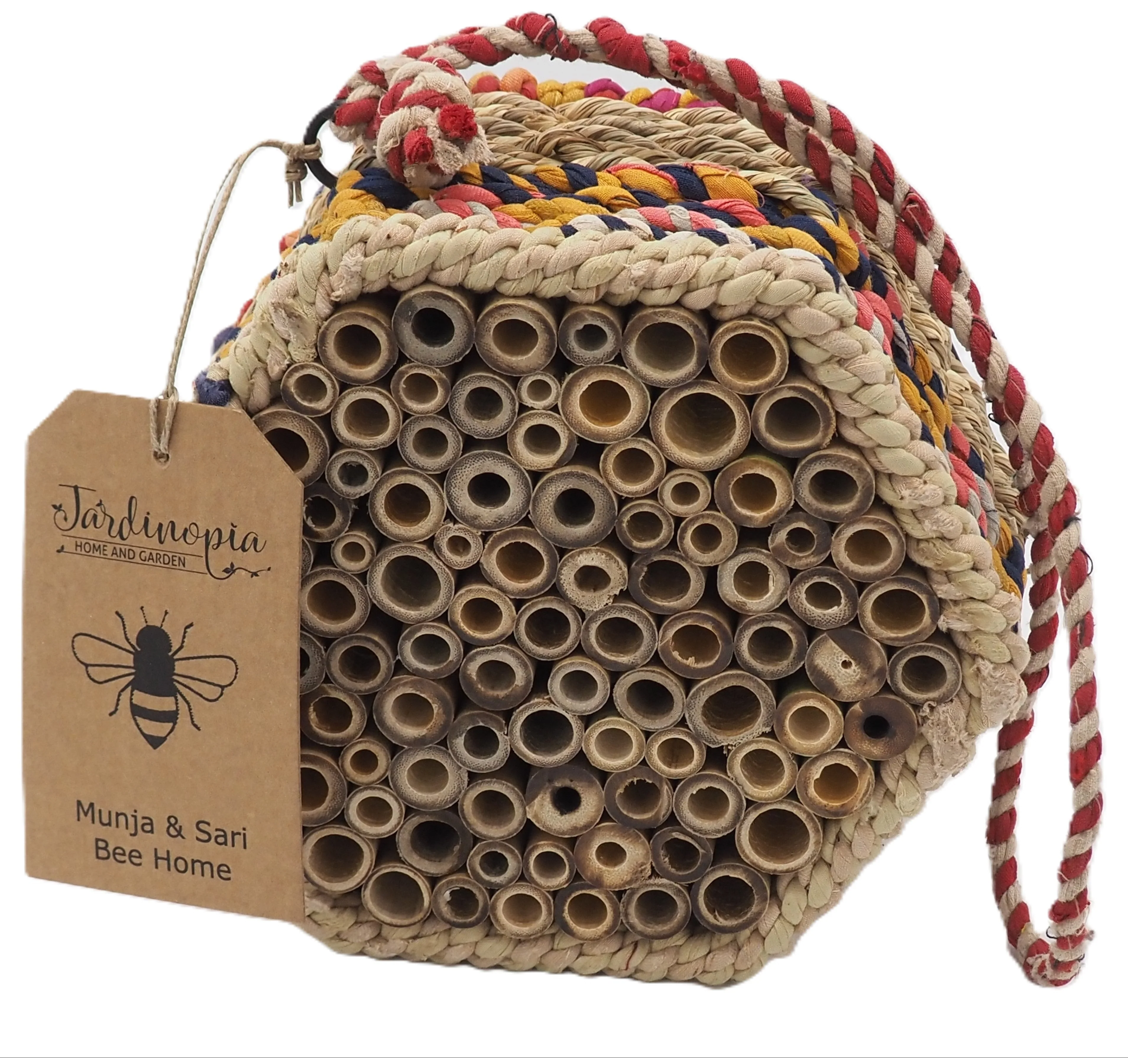 Munja & Reclaimed Sari Fabric Bee House - Image 4