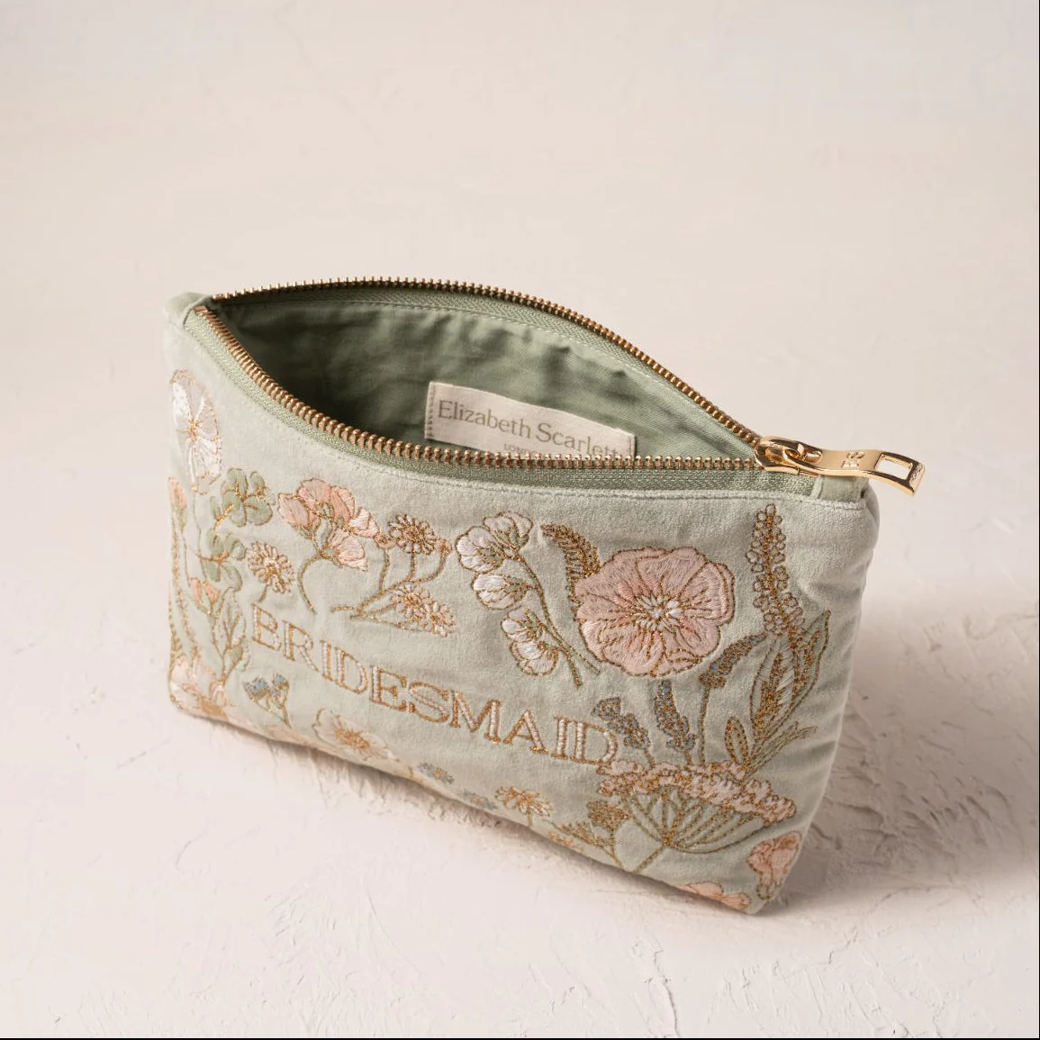 Pressed Flowers Bridesmaid Mini Pouch - Sage - Image 3