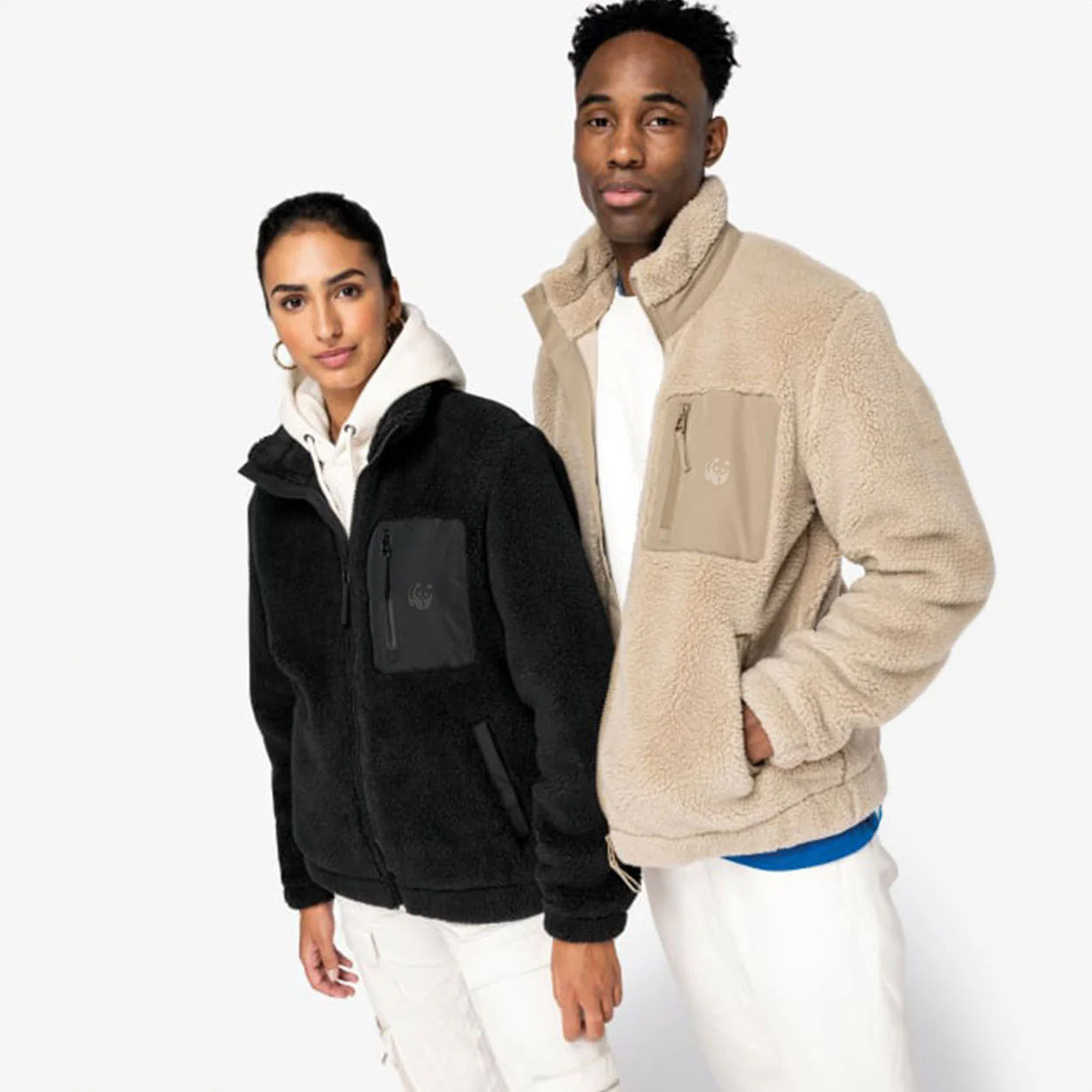 Recycled Unisex Sherpa Jacket - Black - Image 3
