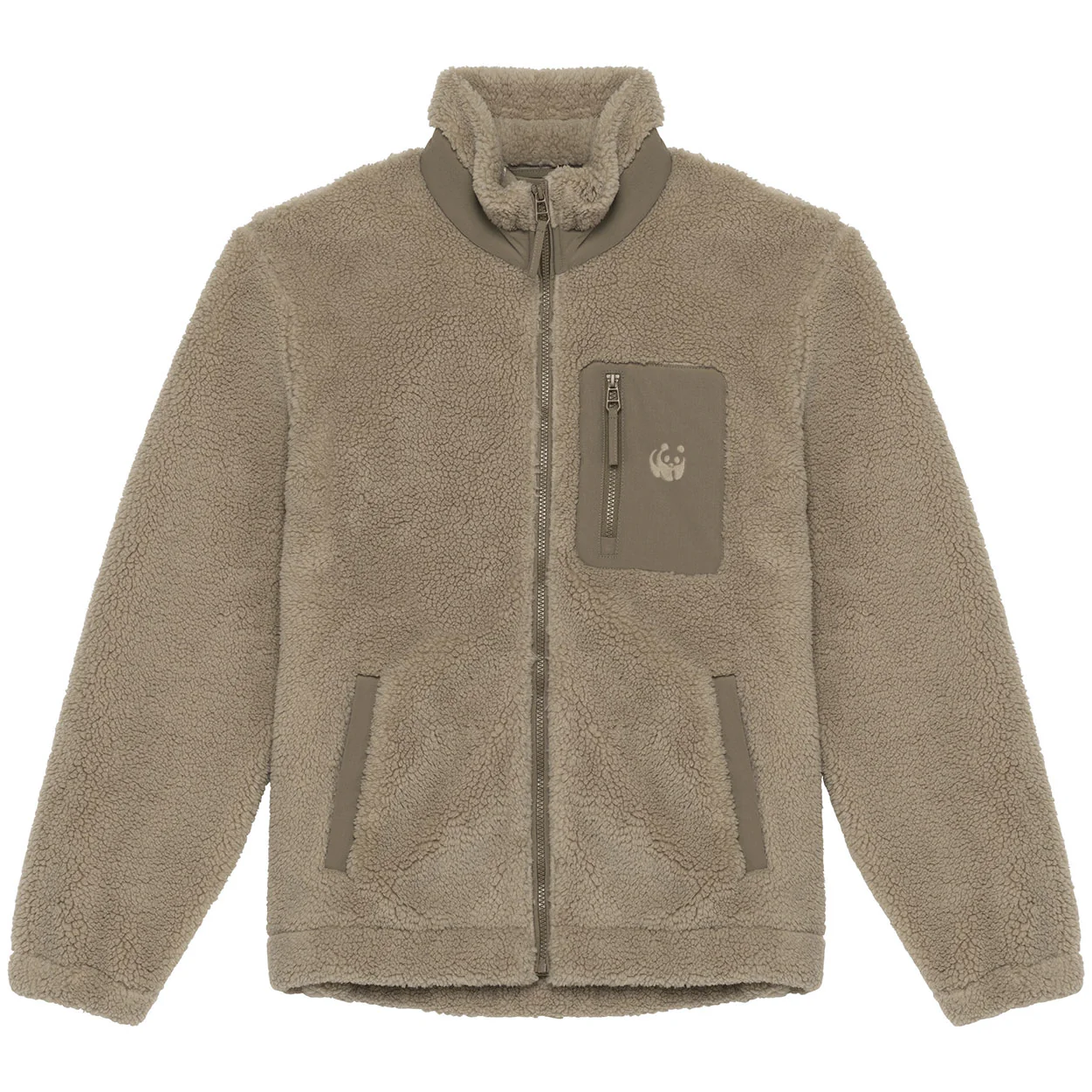 Recycled Unisex Sherpa Jacket - Sand - Image 6