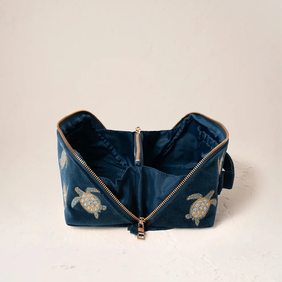 Turtle Open Flat Makeup Bag - Marine Navy - Image 4