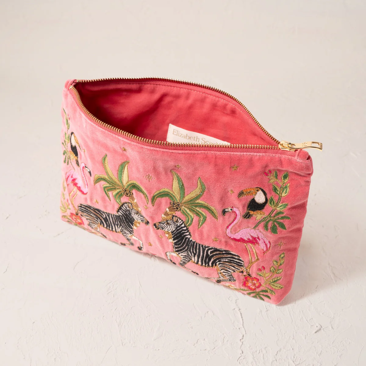 Wild Zebra Palm Everyday Pouch - Blush Pink - Image 3